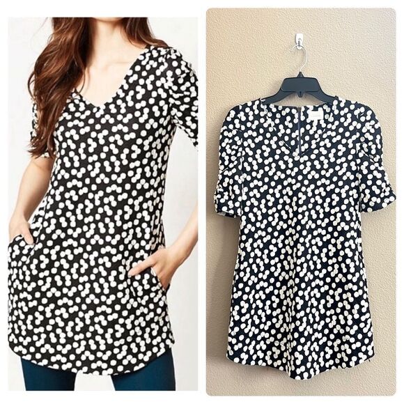 Anthropologie Tops - Anthropologie Deletta Polka Dot Tunic Top